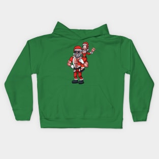 Strong Santa Claus Lifting Mrs Claus Kids Hoodie